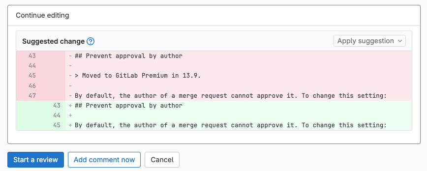 Multi-line suggestion preview
